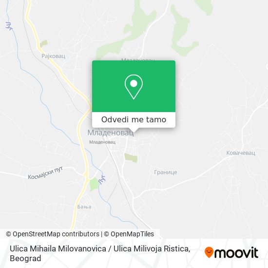 Ulica Mihaila Milovanovica / Ulica Milivoja Ristica mapa