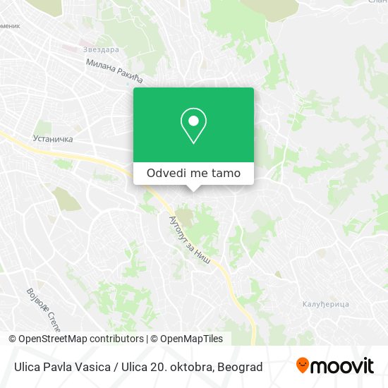 Ulica Pavla Vasica / Ulica 20. oktobra mapa