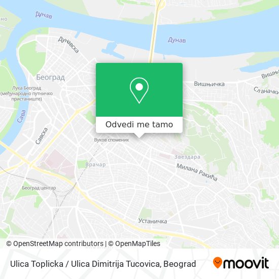 Ulica Toplicka / Ulica Dimitrija Tucovica mapa