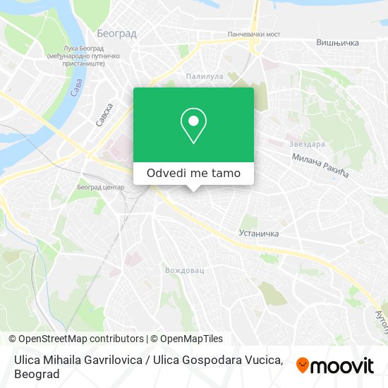 Ulica Mihaila Gavrilovica / Ulica Gospodara Vucica mapa