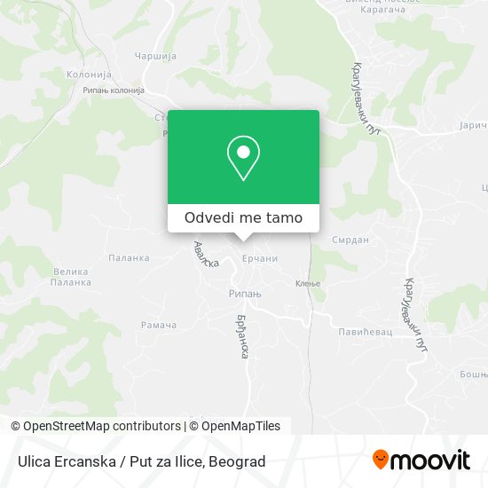 Ulica Ercanska / Put za Ilice mapa