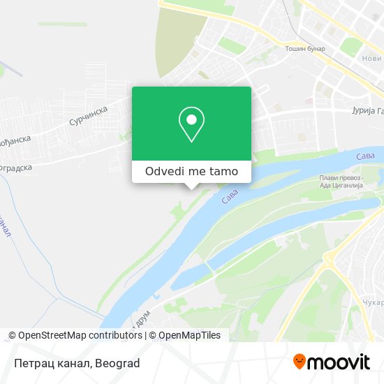 Петрац канал mapa