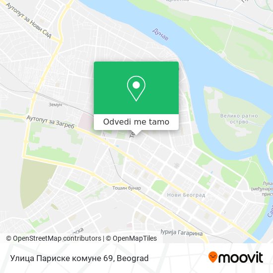 Улица Париске комуне 69 mapa