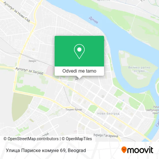 Улица Париске комуне 69 mapa