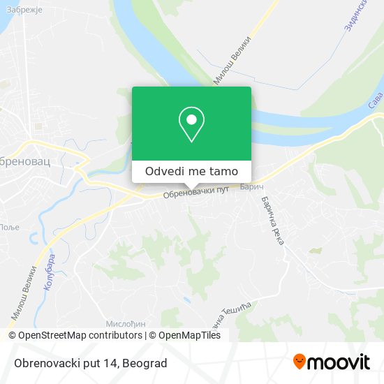 Obrenovacki put 14 mapa