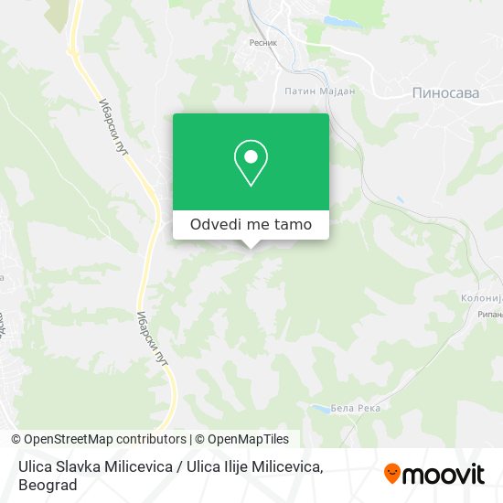 Ulica Slavka Milicevica / Ulica Ilije Milicevica mapa