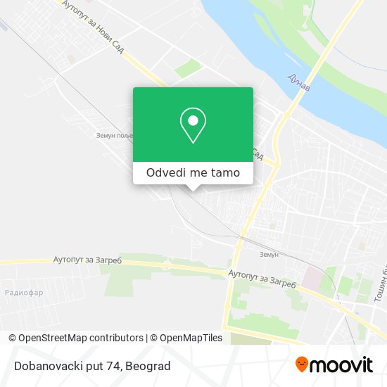 Dobanovacki put 74 mapa