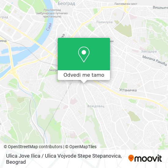 Ulica Jove Ilica / Ulica Vojvode Stepe Stepanovica mapa