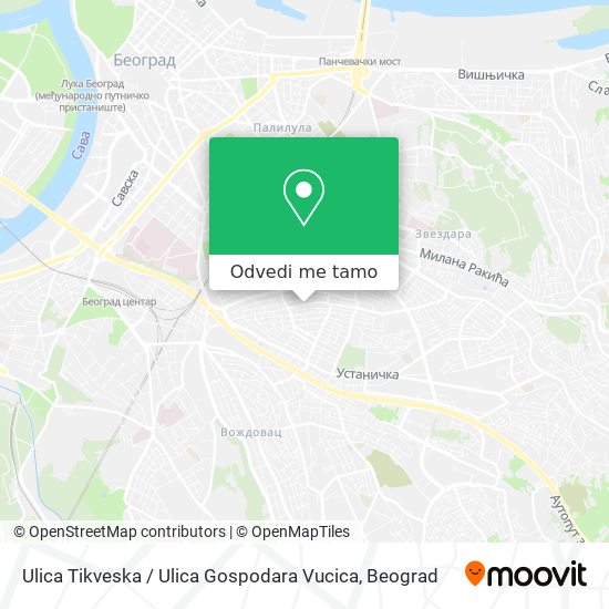 Ulica Tikveska / Ulica Gospodara Vucica mapa