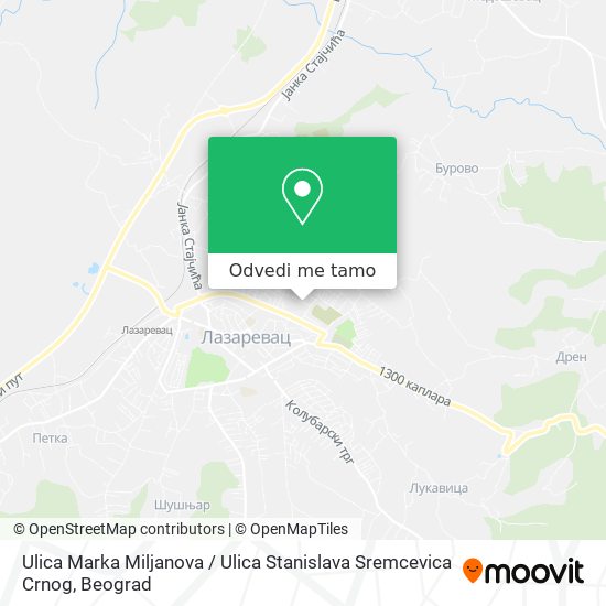 Ulica Marka Miljanova / Ulica Stanislava Sremcevica Crnog mapa