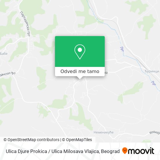 Ulica Djure Prokica / Ulica Milosava Vlajica mapa