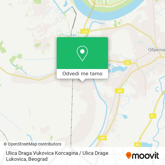 Ulica Draga Vukovica Korcagina / Ulica Drage Lukovica mapa