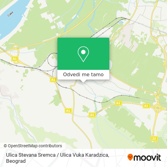 Ulica Stevana Sremca / Ulica Vuka Karadzica mapa