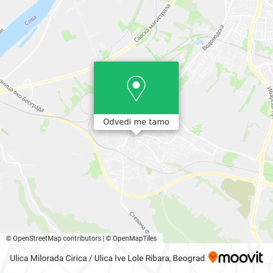 Ulica Milorada Cirica / Ulica Ive Lole Ribara mapa