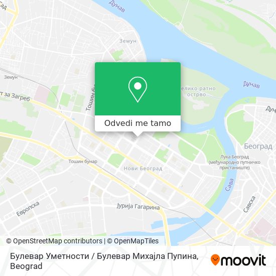 Булевар Уметности / Булевар Михајла Пупина mapa