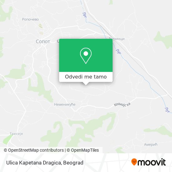 Ulica Kapetana Dragica mapa