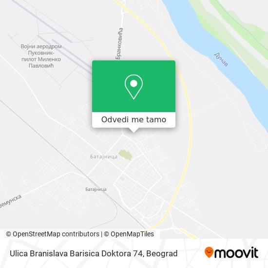 Ulica Branislava Barisica Doktora 74 mapa