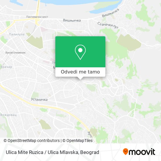 Ulica Mite Ruzica / Ulica Mlavska mapa