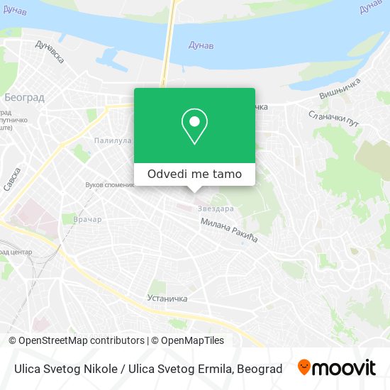 Ulica Svetog Nikole / Ulica Svetog Ermila mapa