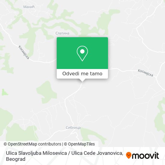 Ulica Slavoljuba Milosevica / Ulica Cede Jovanovica mapa