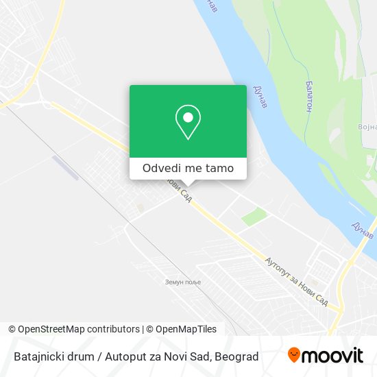 Batajnicki drum / Autoput za Novi Sad mapa