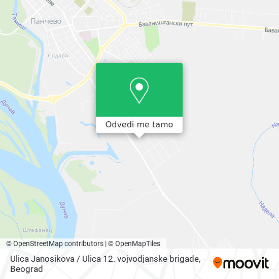 Ulica Janosikova / Ulica 12. vojvodjanske brigade mapa