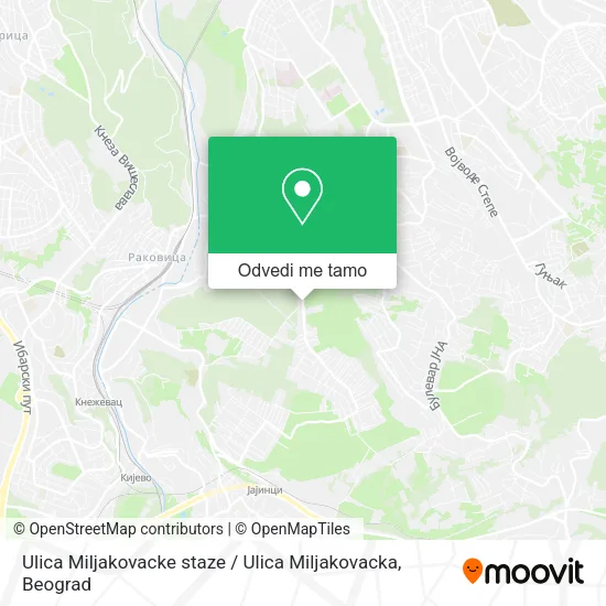 Ulica Miljakovacke staze / Ulica Miljakovacka mapa