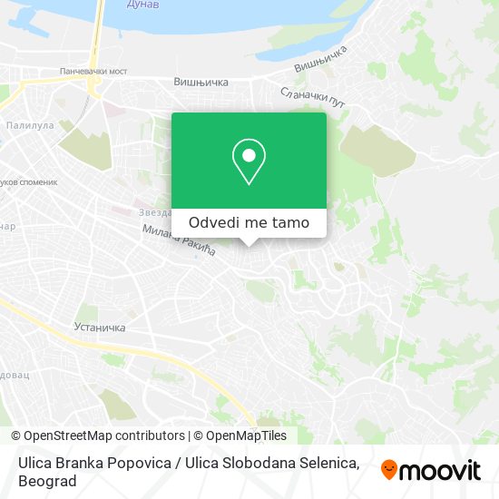 Ulica Branka Popovica / Ulica Slobodana Selenica mapa