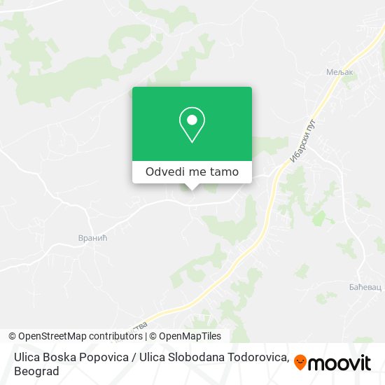 Ulica Boska Popovica / Ulica Slobodana Todorovica mapa