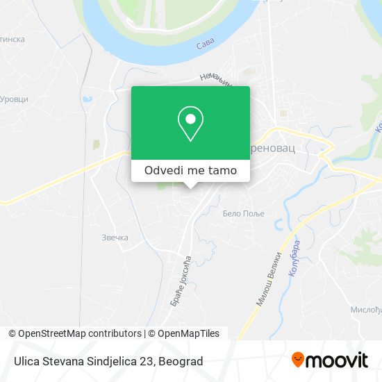 Ulica Stevana Sindjelica 23 mapa