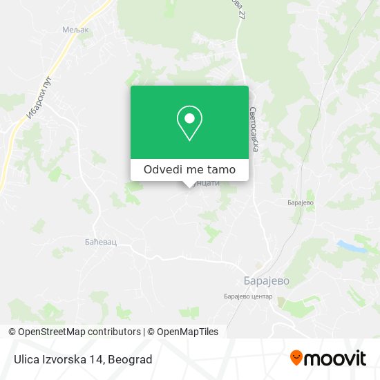 Ulica Izvorska 14 mapa