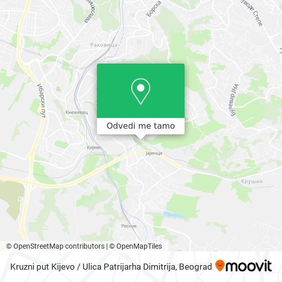 Kruzni put Kijevo / Ulica Patrijarha Dimitrija mapa