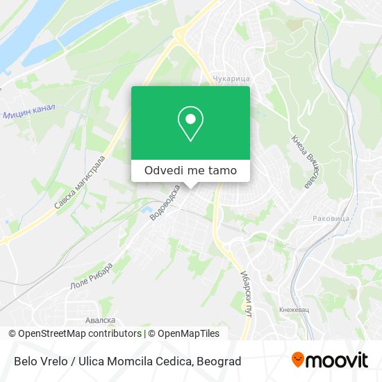 Belo Vrelo / Ulica Momcila Cedica mapa