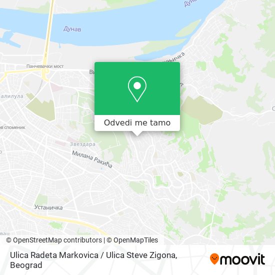 Ulica Radeta Markovica / Ulica Steve Zigona mapa