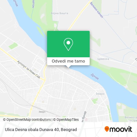 Ulica Desna obala Dunava 40 mapa