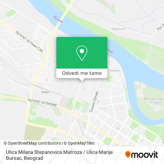 Ulica Milana Stepanovica Matroza / Ulica Marije Bursac mapa