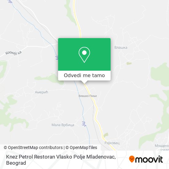 Knez Petrol Restoran Vlasko Polje Mladenovac mapa