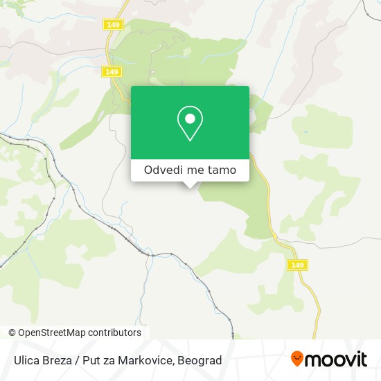 Ulica Breza / Put za Markovice mapa