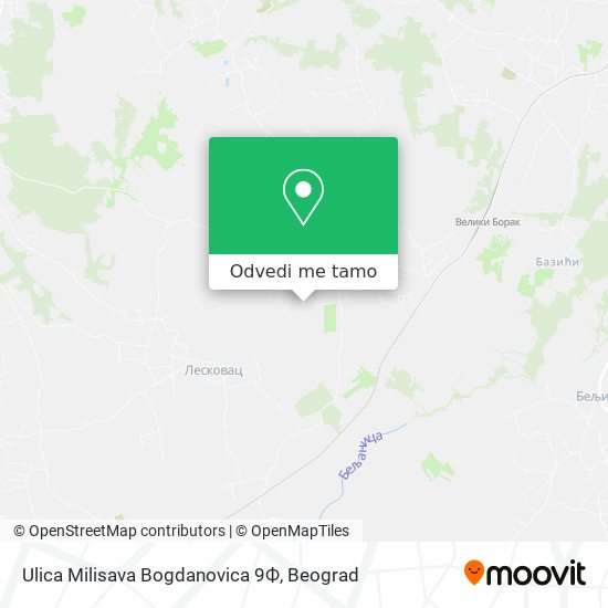 Ulica Milisava Bogdanovica 9Ф mapa