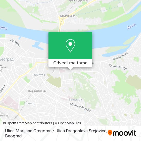 Ulica Marijane Gregoran / Ulica Dragoslava Srejovica mapa