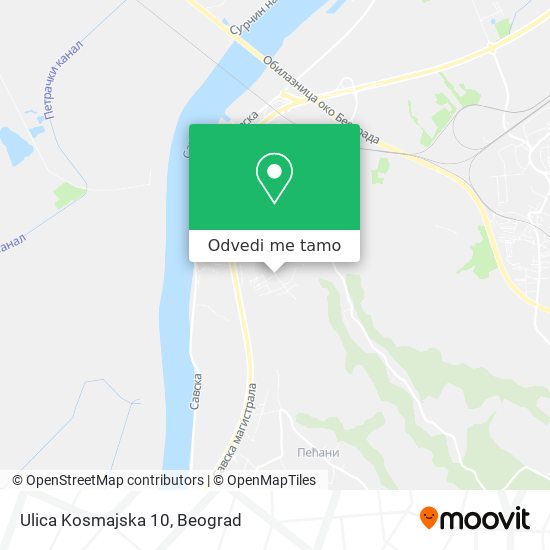 Ulica Kosmajska 10 mapa