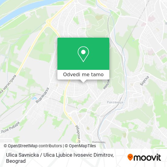 Ulica Savnicka / Ulica Ljubice Ivosevic Dimitrov mapa