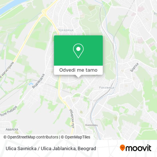 Ulica Savnicka / Ulica Jablanicka mapa