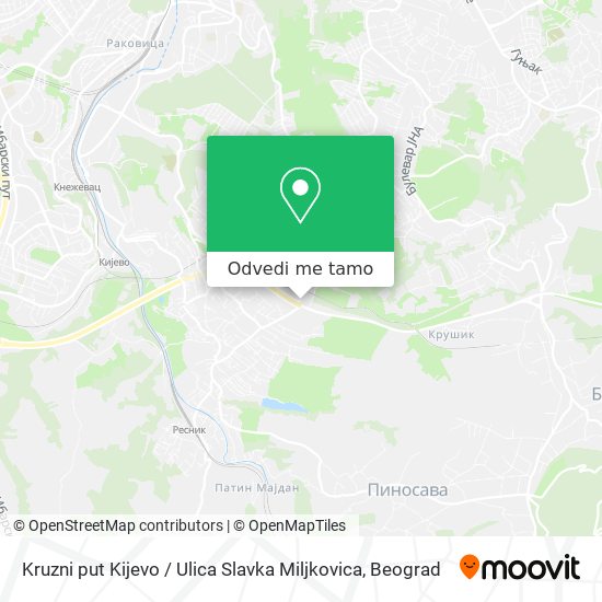 Kruzni put Kijevo / Ulica Slavka Miljkovica mapa