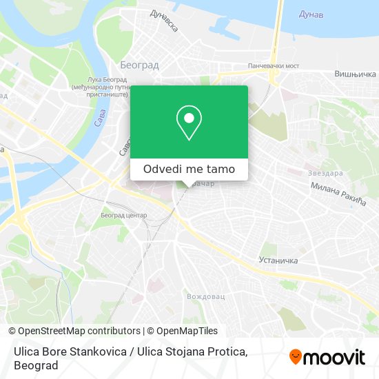 Ulica Bore Stankovica / Ulica Stojana Protica mapa