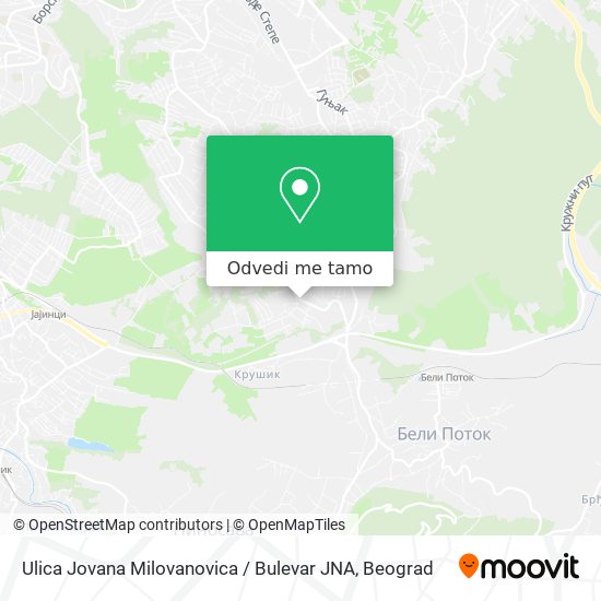 Ulica Jovana Milovanovica / Bulevar JNA mapa