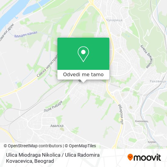 Ulica Miodraga Nikolica / Ulica Radomira Kovacevica mapa