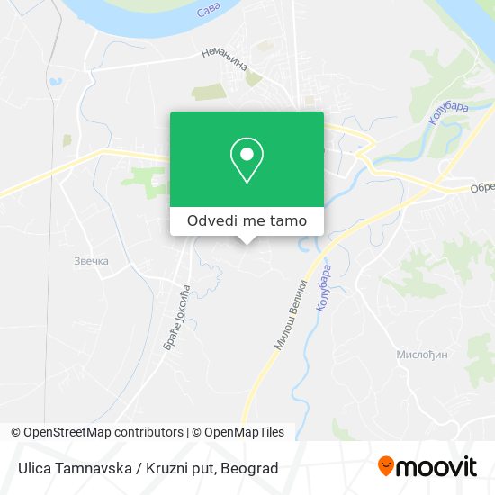 Ulica Tamnavska / Kruzni put mapa