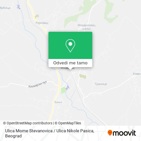 Ulica Mome Stevanovica / Ulica Nikole Pasica mapa