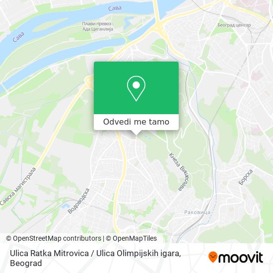 Ulica Ratka Mitrovica / Ulica Olimpijskih igara mapa